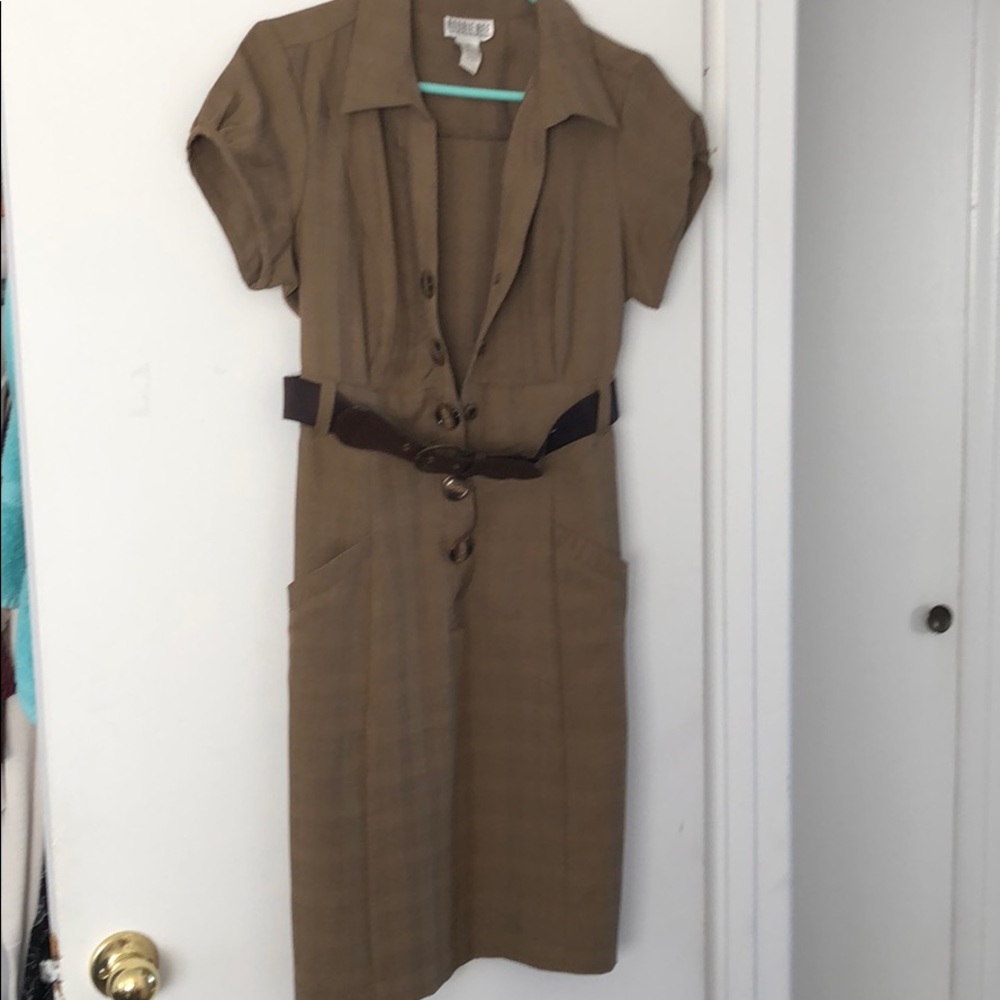 Plaid with pleated breast dress